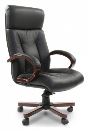 Кресло для руководителя Chairman 421 черный/орех темный, черный в Дегтярске - degtyarsk.mebel24.online | фото