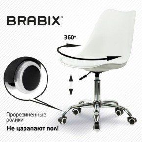 Кресло стул BRABIX "Eames MG-310 CH", хром, пластик белый, экокожа белая, 532923 в Дегтярске - degtyarsk.mebel24.online | фото 7