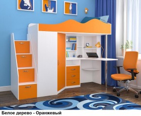 Кровать-чердак Пионер 1 (800*1900) Белое дерево, Анкор темный, Венге в Дегтярске - degtyarsk.mebel24.online | фото 6