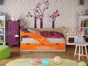 Кровать Дельфин-1 800*1600 (Оранжевый металлик/дуб крафт белый) в Дегтярске - degtyarsk.mebel24.online | фото