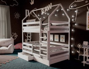Кровать-домик двухъярусная 80*160 Белый в Дегтярске - degtyarsk.mebel24.online | фото