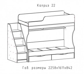КАПРИЗ-22 Кровать двухъярусная 800 настил ЛДСП в Дегтярске - degtyarsk.mebel24.online | фото 2