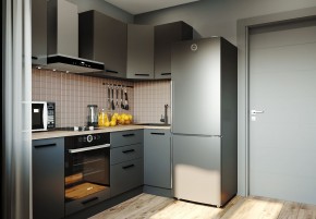 Кухня угловая Антрацит 2200х1000 (Стол. 38мм) в Дегтярске - degtyarsk.mebel24.online | фото 1