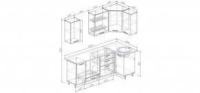 Кухня угловая Антрацит 2200х1000 (Стол. 38мм) в Дегтярске - degtyarsk.mebel24.online | фото 2