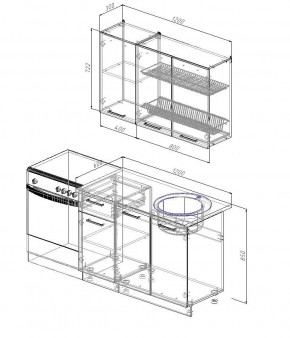 Кухонный гарнитур Антрацит 1200 (Стол. 38мм) в Дегтярске - degtyarsk.mebel24.online | фото 2