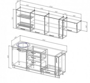 Кухонный гарнитур Антрацит 2550 (Стол. 38мм) в Дегтярске - degtyarsk.mebel24.online | фото 3