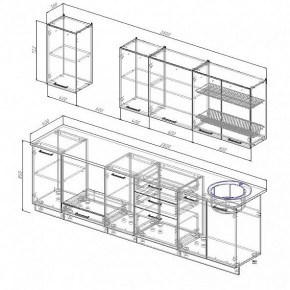 Кухонный гарнитур Антрацит 2800 (Стол. 38мм) в Дегтярске - degtyarsk.mebel24.online | фото 3