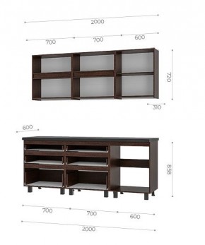 Кухонный гарнитур Лофт 2.0 (Дуб Крафт/Венге) в Дегтярске - degtyarsk.mebel24.online | фото 3