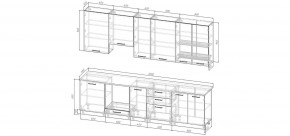 Кухонный гарнитур Меренга 3000 h950 (Стол. 38мм) в Дегтярске - degtyarsk.mebel24.online | фото 2