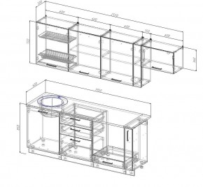 Кухонный гарнитур Муссон 2550 (Стол. 26мм) в Дегтярске - degtyarsk.mebel24.online | фото 2