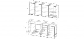 Кухонный гарнитур Санторини 2200 h 950 (Стол. 38мм) в Дегтярске - degtyarsk.mebel24.online | фото 2