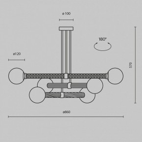 Люстра на штанге Maytoni Teatro MOD287PL-06BS в Дегтярске - degtyarsk.mebel24.online | фото 3