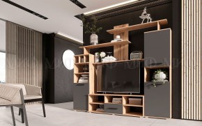 МИНИ-2 Гостиная (МДФ) Графит/Дуб Крафт в Дегтярске - degtyarsk.mebel24.online | фото