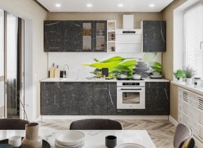Модульная кухня Марбл мрамор дарк в Дегтярске - degtyarsk.mebel24.online | фото 1