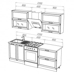 МОНАКО Кухонный гарнитур 1,6 м Компоновка №2 в Дегтярске - degtyarsk.mebel24.online | фото 3