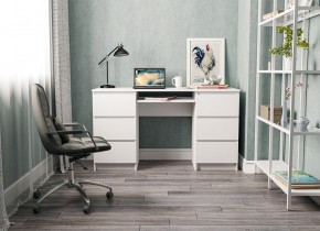 МОРИ МС-2 Стол 6 ящиков (белый) в Дегтярске - degtyarsk.mebel24.online | фото