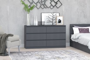 МС "Хилтон" Комод №5 1400 (6 ящ.) графит в Дегтярске - degtyarsk.mebel24.online | фото