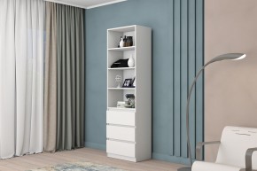МС "Хилтон" Стеллаж (Белый текстурный) в Дегтярске - degtyarsk.mebel24.online | фото