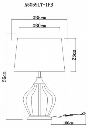 Настольная лампа декоративная Arte Lamp Baymont A5059LT-1PB в Дегтярске - degtyarsk.mebel24.online | фото 3