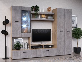 Нэнси New Центральная секция (ЛДСП) Бетон светлый/Сонома в Дегтярске - degtyarsk.mebel24.online | фото 2
