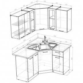 ОЛЬГА Кухонный гарнитур Оптима 2 (1500*1300 мм) в Дегтярске - degtyarsk.mebel24.online | фото 2