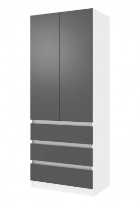 ПАРУС Шкаф 2-х ств. 800 (белый/графит) в Дегтярске - degtyarsk.mebel24.online | фото