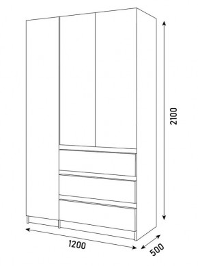 ПАРУС Шкаф 3-х ств. 1200 в Дегтярске - degtyarsk.mebel24.online | фото 3