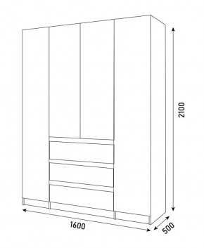 ПАРУС Шкаф 4-х ств. 1600 в Дегтярске - degtyarsk.mebel24.online | фото 3