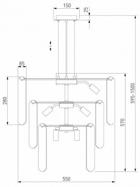 Подвесная люстра Eurosvet Claire 60171 золото в Дегтярске - degtyarsk.mebel24.online | фото 5