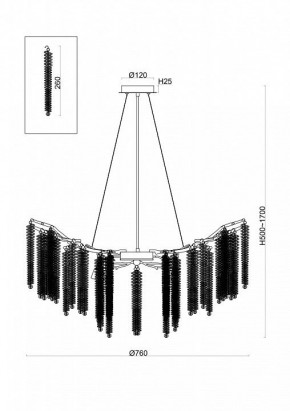 Подвесная люстра Freya Mineral FR1010PL-10G в Дегтярске - degtyarsk.mebel24.online | фото 2