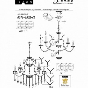 Подвесная люстра iLamp Diamond 6071-18 CR+CL в Дегтярске - degtyarsk.mebel24.online | фото 2