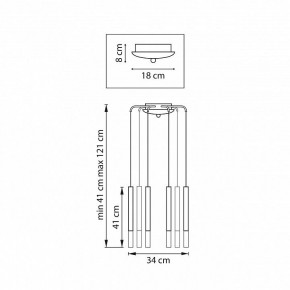 Подвесная люстра Lightstar Tubo L8T747133 в Дегтярске - degtyarsk.mebel24.online | фото 3