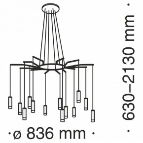 Подвесная люстра Maytoni Davida MOD035PL-12B в Дегтярске - degtyarsk.mebel24.online | фото 6