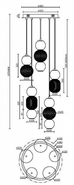 Подвесная люстра Maytoni Drop MOD273PL-L80CH3K в Дегтярске - degtyarsk.mebel24.online | фото 3