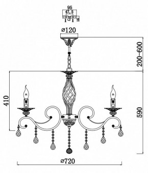 Подвесная люстра Maytoni Grace RC247-PL-08-R в Дегтярске - degtyarsk.mebel24.online | фото 3