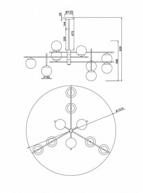 Подвесная люстра Maytoni Nostalgia MOD048PL-09G в Дегтярске - degtyarsk.mebel24.online | фото 3