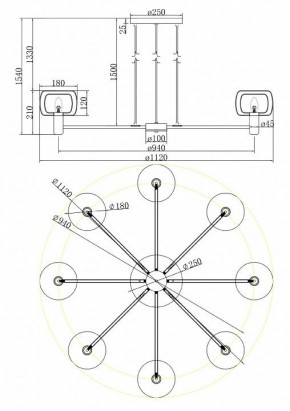Подвесная люстра Maytoni Vision MOD411PL-08G в Дегтярске - degtyarsk.mebel24.online | фото 4