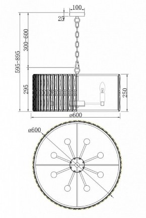 Подвесной светильник Maytoni Facet MOD094PL-08G в Дегтярске - degtyarsk.mebel24.online | фото 3