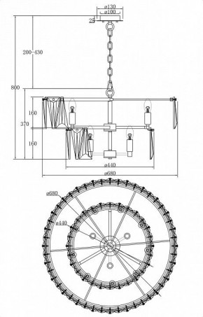 Подвесной светильник Maytoni Puntes MOD043PL-12CH в Дегтярске - degtyarsk.mebel24.online | фото 3