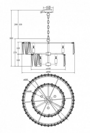 Подвесной светильник Maytoni Puntes MOD043PL-12G в Дегтярске - degtyarsk.mebel24.online | фото 5