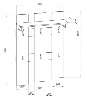 Прихожая-вешалка большая 800 в Дегтярске - degtyarsk.mebel24.online | фото 2