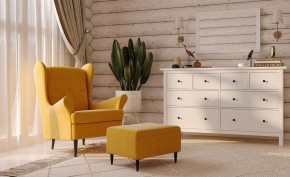 Пуф Киркас жёлто-оранжевый, ткань рогожка в Дегтярске - degtyarsk.mebel24.online | фото 3