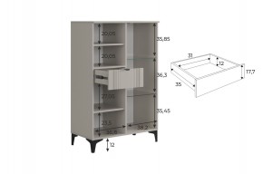 РИЧ Комод 2 со стеклом в Дегтярске - degtyarsk.mebel24.online | фото 3