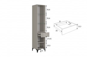 РИЧ Шкаф однодверный со стеклом в Дегтярске - degtyarsk.mebel24.online | фото 3
