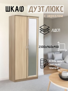 Шкаф 2-х створчатый Дуэт Люкс с зеркалом в Дегтярске - degtyarsk.mebel24.online | фото 4