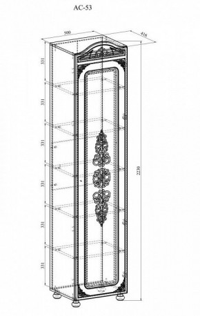 Шкаф для белья Ассоль АС-53К в Дегтярске - degtyarsk.mebel24.online | фото 3