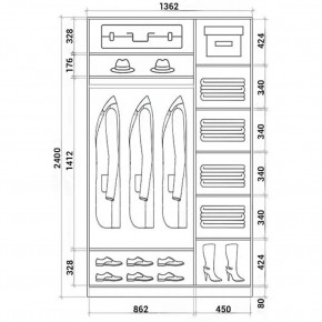 Шкаф-купе ХИТ 24-14-22 (620) в Дегтярске - degtyarsk.mebel24.online | фото 3