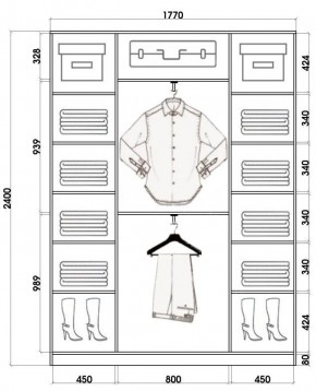 Шкаф-купе ХИТ 24-4-18/2-151 (420) в Дегтярске - degtyarsk.mebel24.online | фото 3