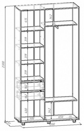 Шкаф-купе Удачный 1200x450x2300 в Дегтярске - degtyarsk.mebel24.online | фото 3