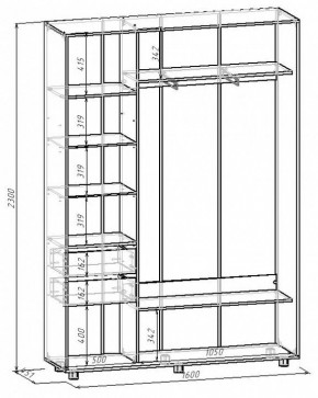 Шкаф-купе Удачный 1600x450x2300 в Дегтярске - degtyarsk.mebel24.online | фото 3